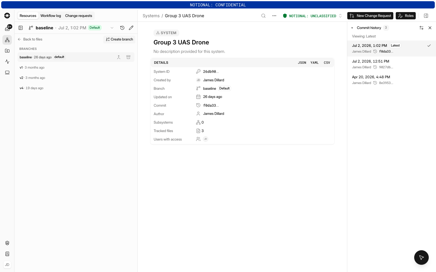 The Branches view, listing every branch with promote and archive actions